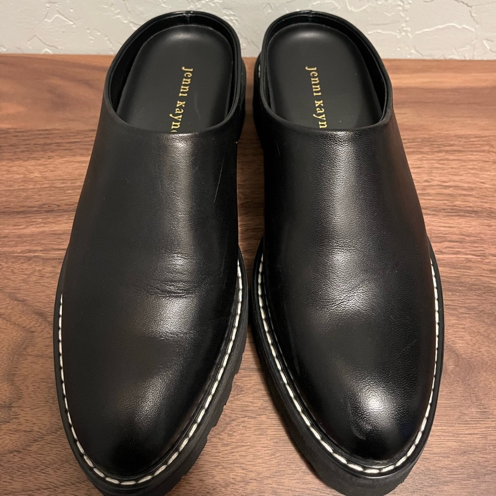 Jenni Kayne Leather Lug Mule in Black